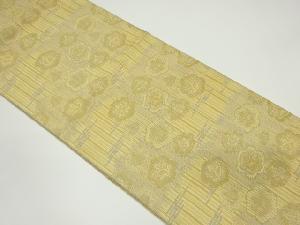 リサイクル　ヱ霞に草花模様織り出し名古屋帯